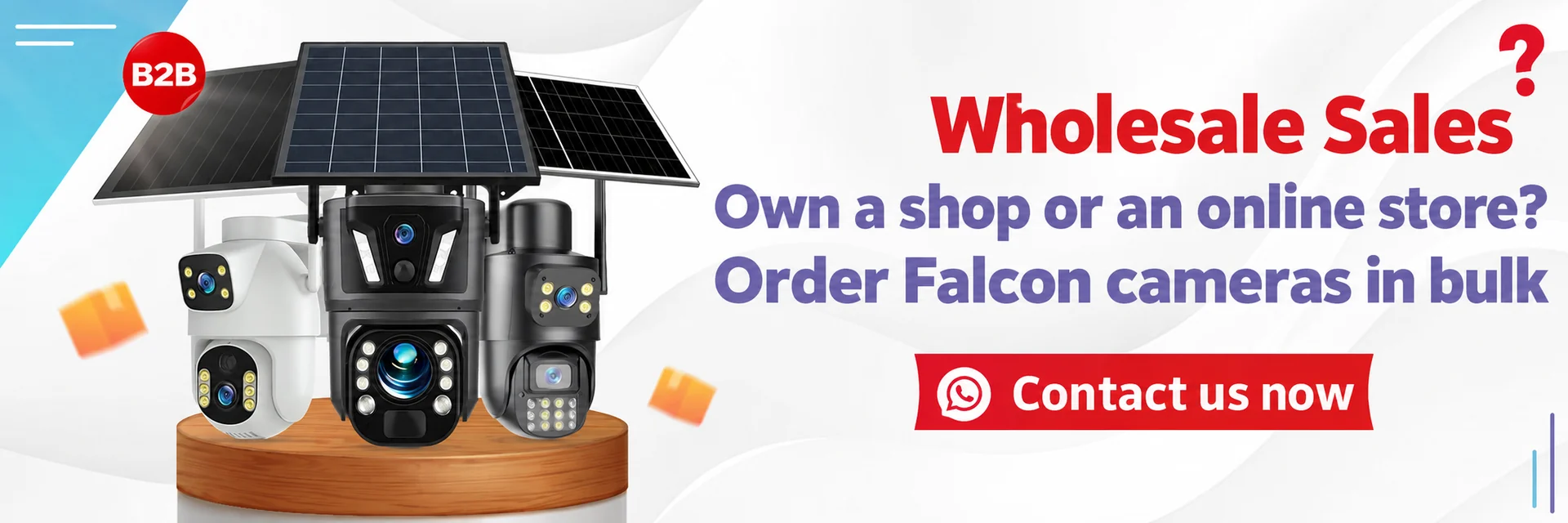 Wholesale sales — own a shop or an online store? Contact us to order Falcon cameras in bulk.