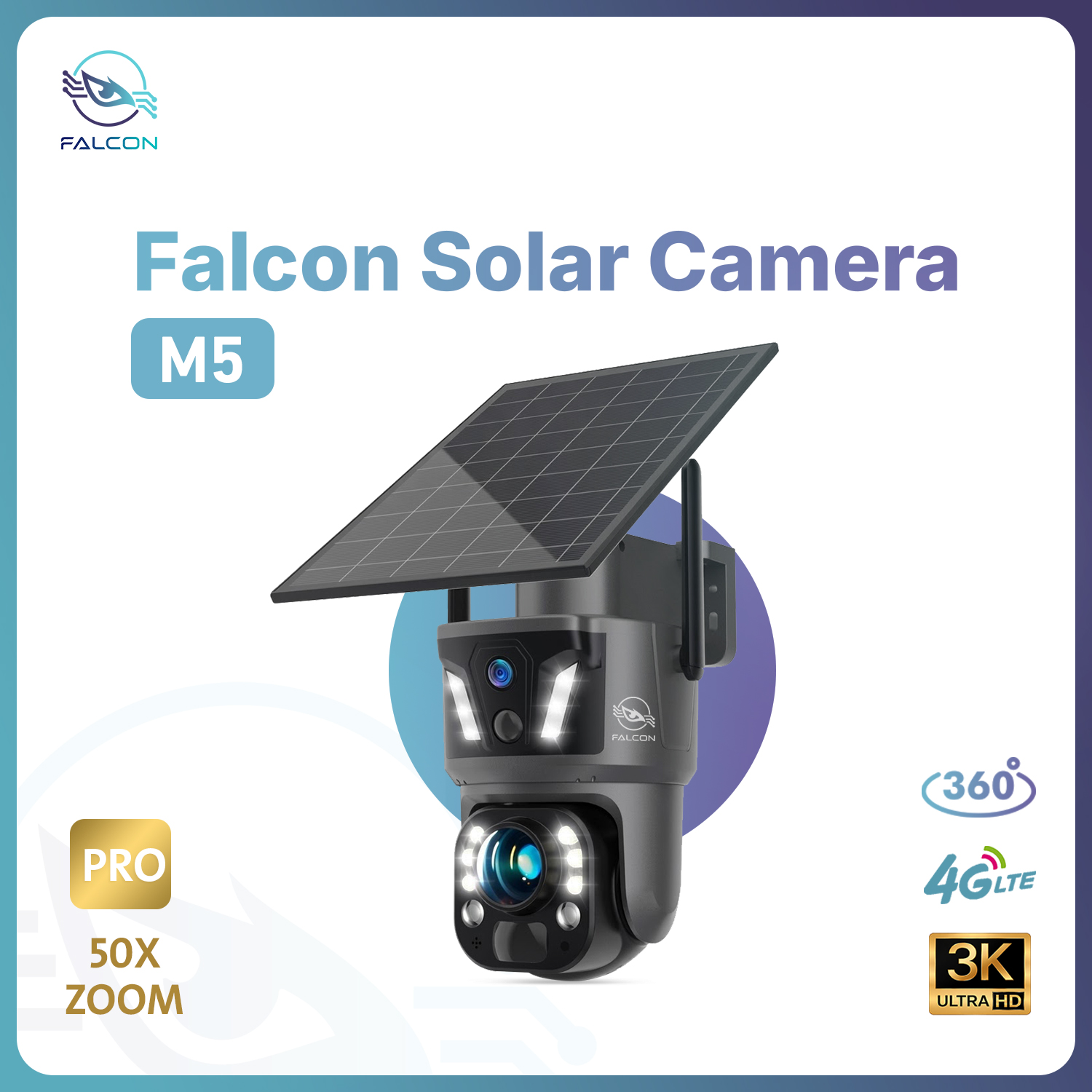 Falcon M5 4G Solar Security Camera — 3K